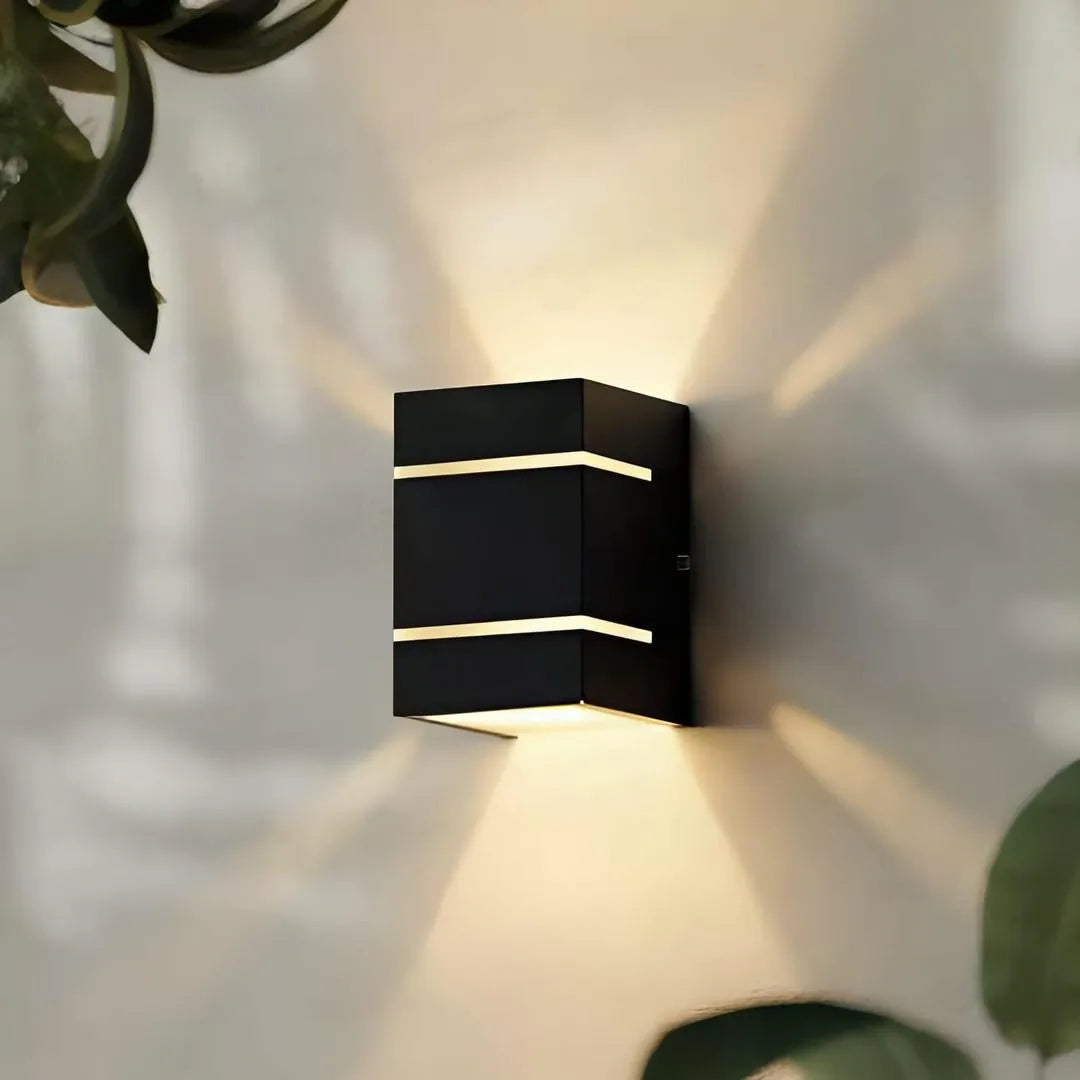 Modern Wall Lamp with Golden Light, Dark Brown