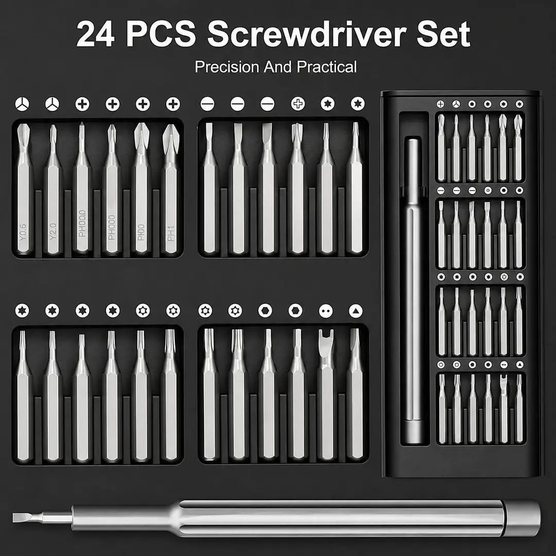 24 Pieces Magnetic Screwdriver Set