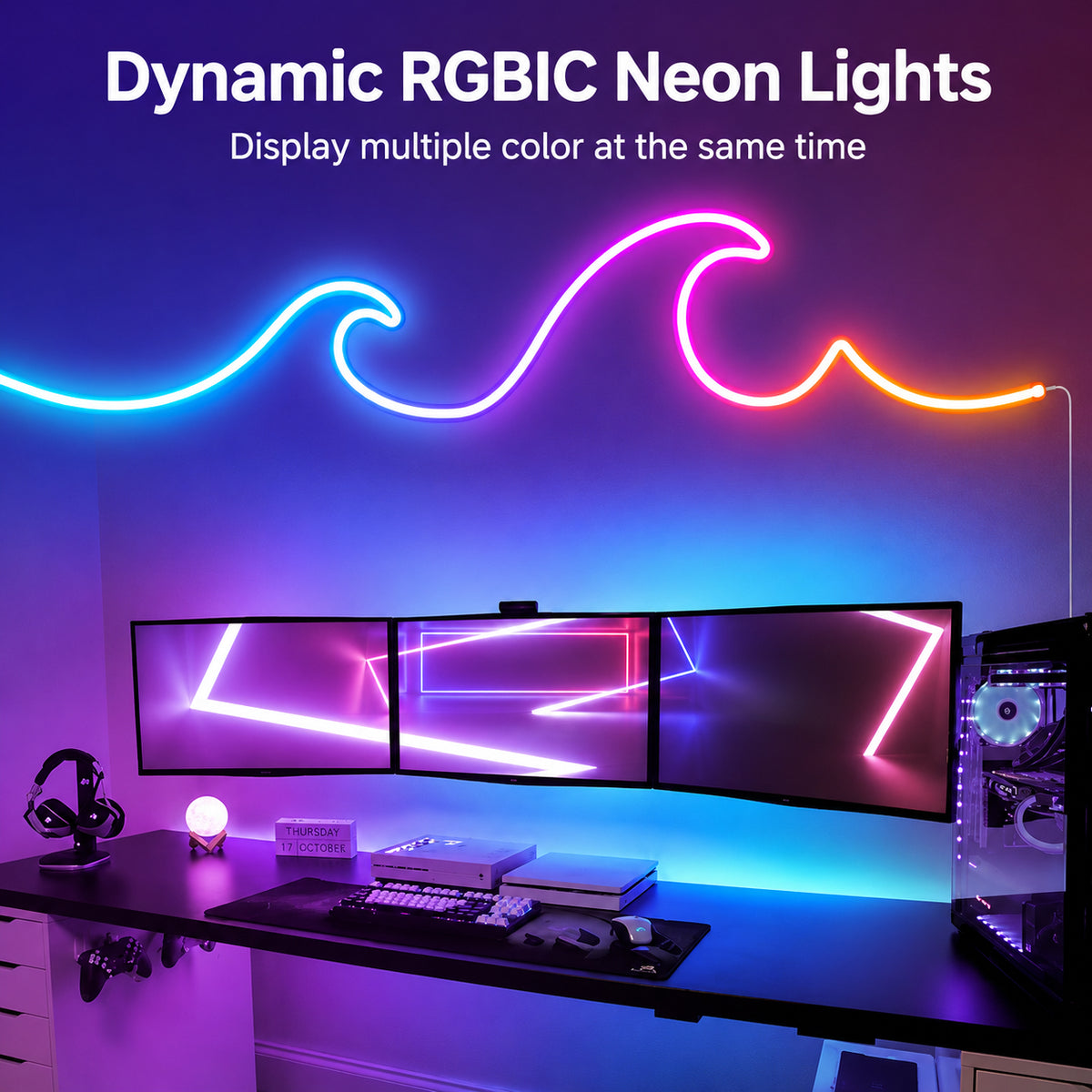 Neon Lights RGB LED Strip - 1 x 5m Neon LED Strip, 1 x Remote, 1 x Controller