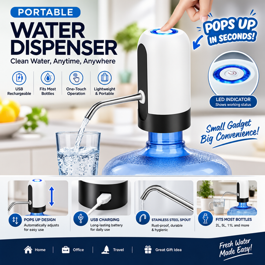 Automatic Water Pump Dispenser Rechargeable Portable USB Pump For Standard Water Bottles With Quick Water Flow For Home Office And Outdoor Use