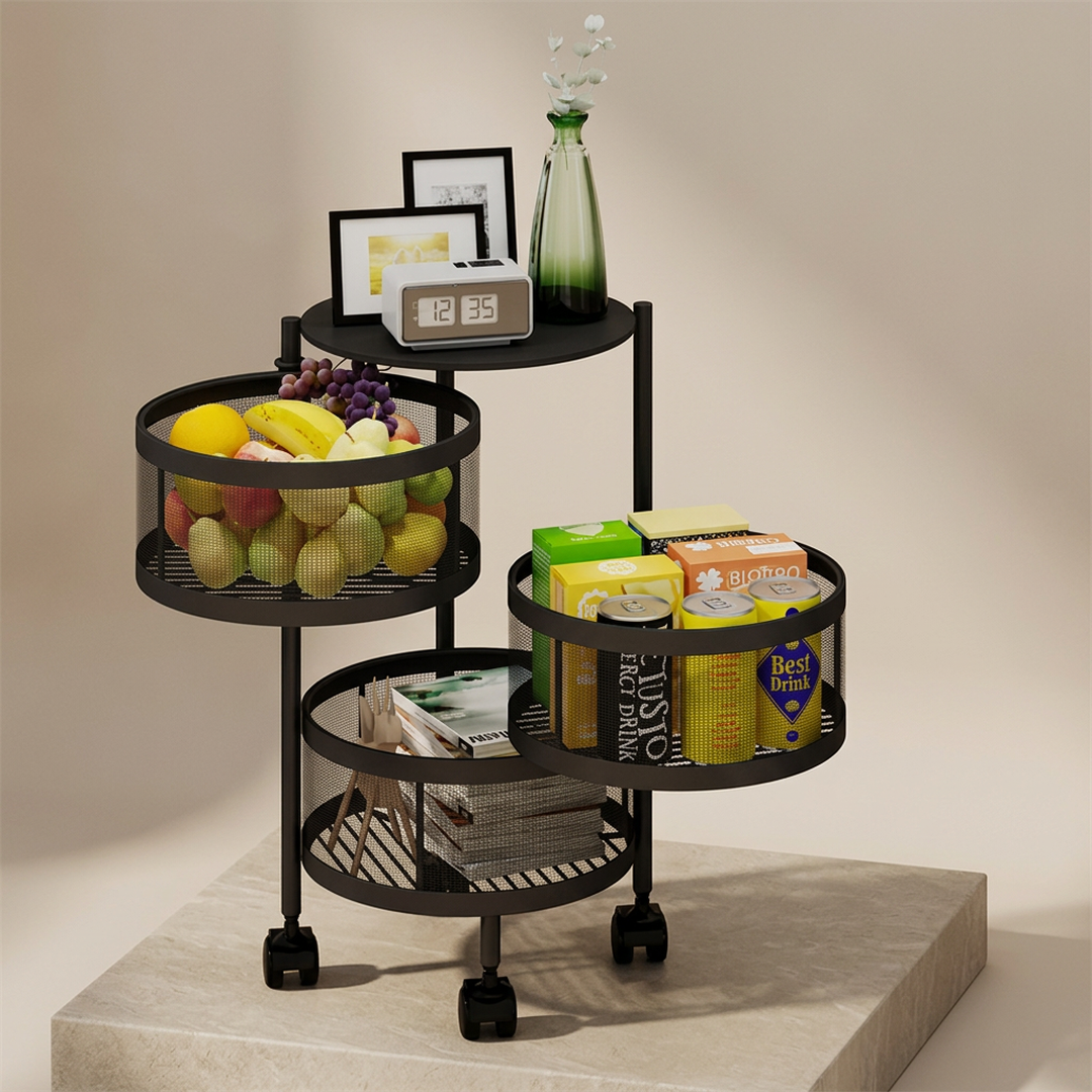 3-Tier Rolling Fruit Basket with Wheels